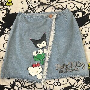 Hello Kitty Denim Skirt with Characters